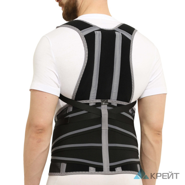 Корсет ортопедический грудопоясничный Б-2509, №3 Р1 черно-серый