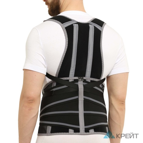 Корсет ортопедический грудопоясничный Б-2509, №4 Р2 черно-серый