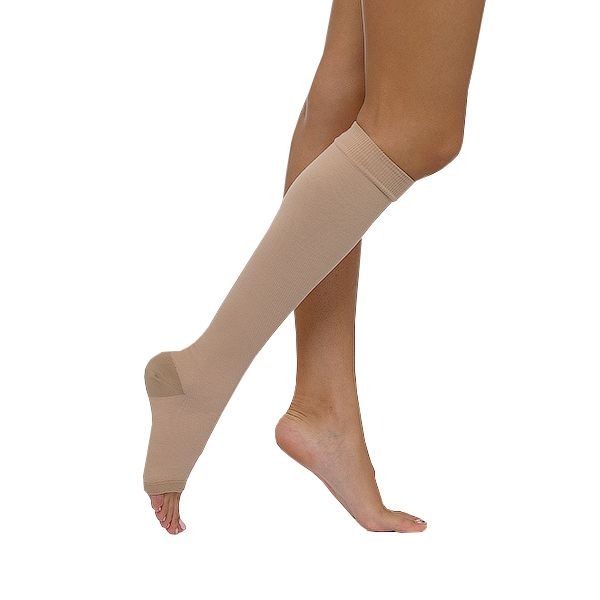 Чулок компрессионный до колена с открытым мыском (I класс компрессии), кремовый, Г1-К , №5, 42-47