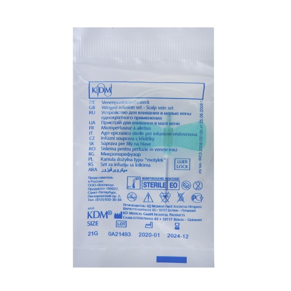 Катетер Бабочка 21G 0,8*19 KD-Fly №100