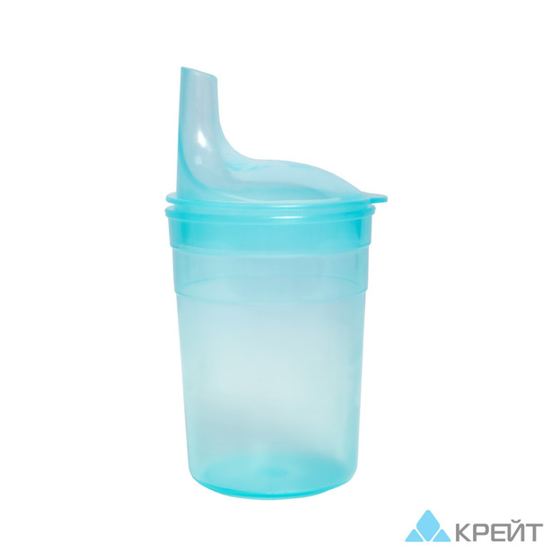 Стакан-поильник для взрослых BESIDE, с крышкой-носиком, 200 мл, голубой