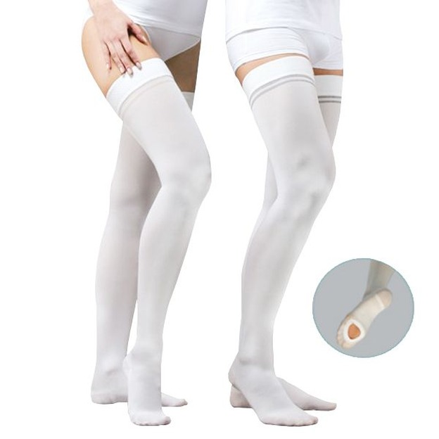 Чулки мед.эласт.компрес.лечеб.0403 Hospital (18-21 мм рт.ст./р.158-170), №2, белый