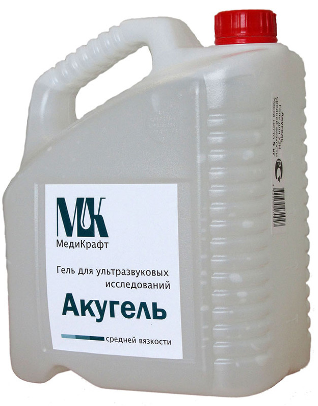 Гель д/УЗИ средей вязкости 5кг бесцветный Акугель