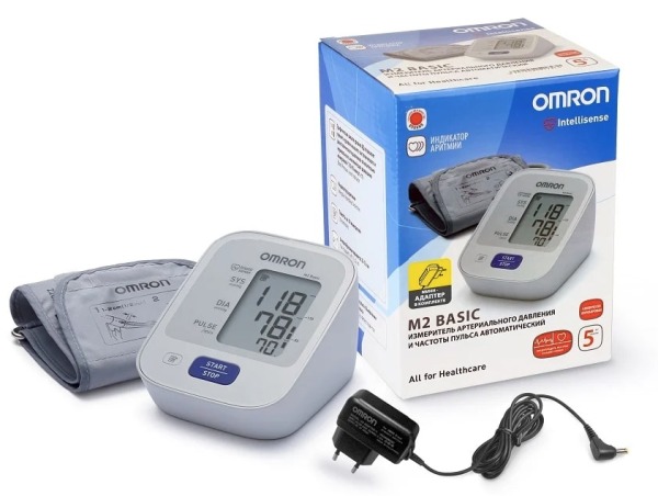 Тонометр OMRON M2 Basic (HEM-7121-ARU) с адаптером
