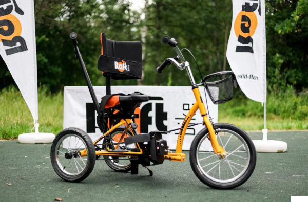 Велосипед для детей с ДЦП RAFT BIKE Красно-желтый, классический, р-р1 (с допами)