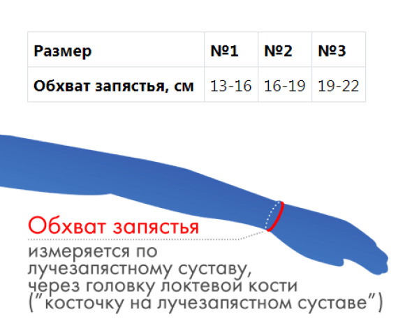 Бандаж для лучезапястного сустава,У-806  №3, серый