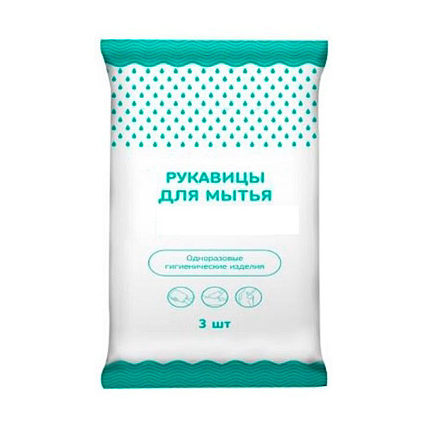Рукавицы для мытья тела  ламинированные