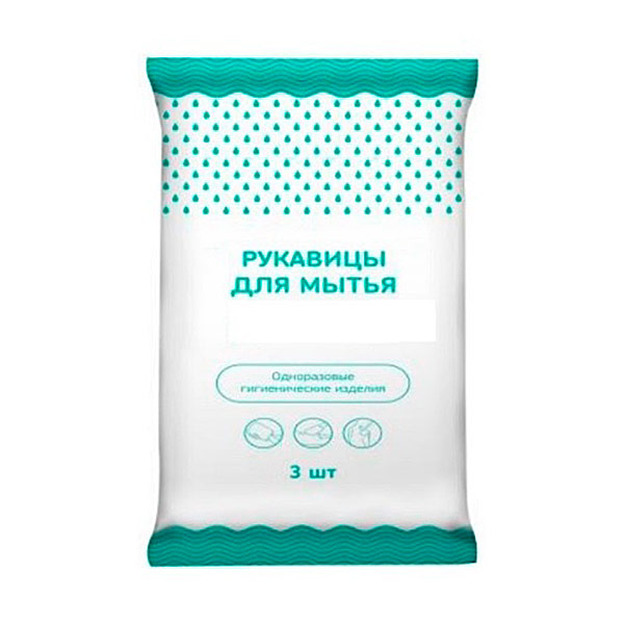 Рукавицы для мытья тела  ламинированные