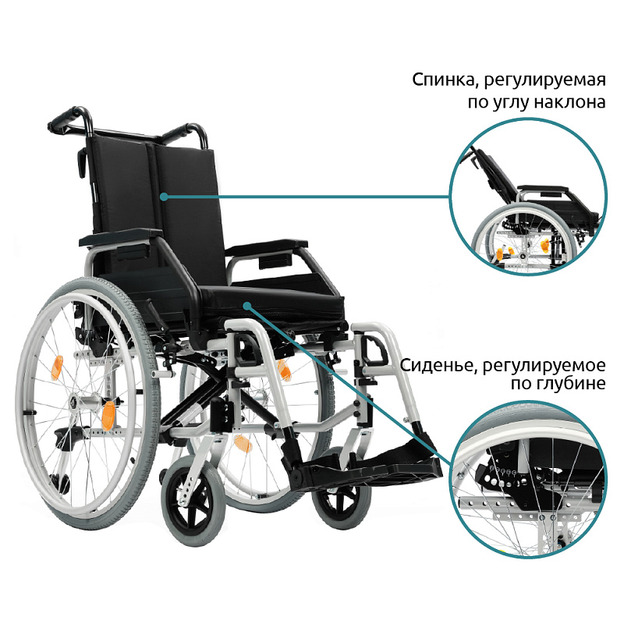 Кресло-коляска инвалидная c откидной спинкой Ortonica Recline 300 (UU/18)